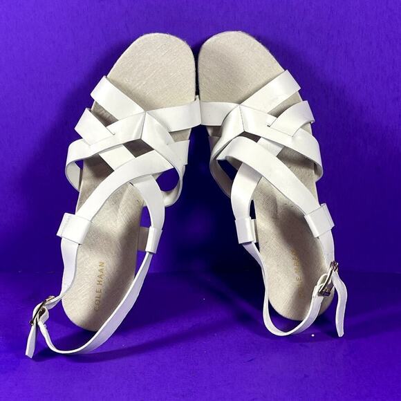 Cole Haan Women's Zerogrand Crystal Wedge Sandal W24419 White Size 9.5B-NEW - Picture 5 of 7